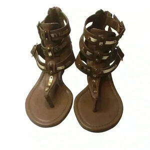 SIBICCA of CA Women’s 7.5M Brown Toe Gladiator Strappy Sandals